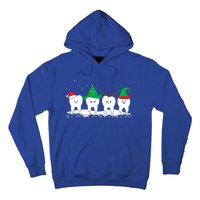 Dentist Christmas Funny Tooth Dental Gift With Xmas Hats Gift Hoodie