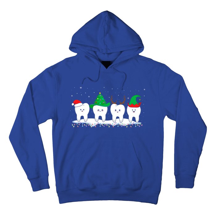 Dentist Christmas Funny Tooth Dental Gift With Xmas Hats Gift Hoodie