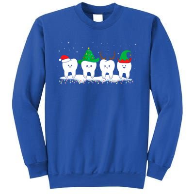 Dentist Christmas Funny Tooth Dental Gift With Xmas Hats Gift Sweatshirt