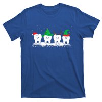 Dentist Christmas Funny Tooth Dental Gift With Xmas Hats Gift T-Shirt