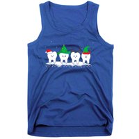 Dentist Christmas Funny Tooth Dental Gift With Xmas Hats Gift Tank Top