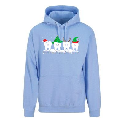 Dentist Christmas Funny Tooth Dental Gift With Xmas Hats Gift Unisex Surf Hoodie