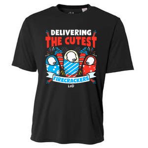 Delivering Cutest Firecrackers Funny L&D Nurse 4th of July Cooling Performance Crew T-Shirt