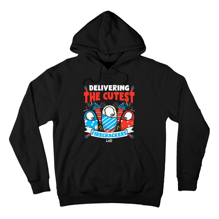 Delivering Cutest Firecrackers Funny L&D Nurse 4th of July Hoodie