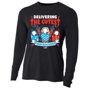 Delivering Cutest Firecrackers Funny L&D Nurse 4th of July Cooling Performance Long Sleeve Crew