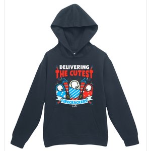 Delivering Cutest Firecrackers Funny L&D Nurse 4th of July Urban Pullover Hoodie