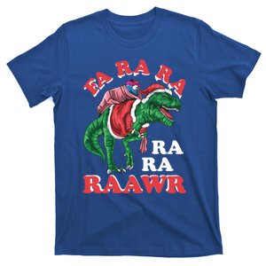 Dinosaur Christmas Fa Ra Rawr T Rex Santa Claus Gift T-Shirt