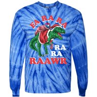 Dinosaur Christmas Fa Ra Rawr T Rex Santa Claus Gift Tie-Dye Long Sleeve Shirt