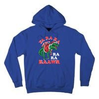 Dinosaur Christmas Fa Ra Rawr T Rex Santa Claus Gift Tall Hoodie