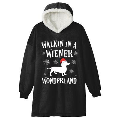 Dachshund Christmas Funny Doxie Wiener Wonderland Holiday Gift Hooded Wearable Blanket