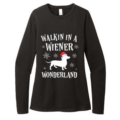 Dachshund Christmas Funny Doxie Wiener Wonderland Holiday Gift Womens CVC Long Sleeve Shirt