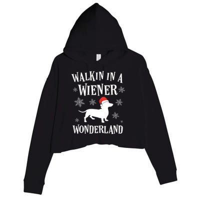 Dachshund Christmas Funny Doxie Wiener Wonderland Holiday Gift Crop Fleece Hoodie