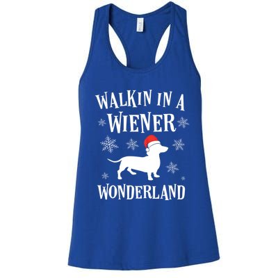 Dachshund Christmas Funny Doxie Wiener Wonderland Holiday Gift Women's Racerback Tank