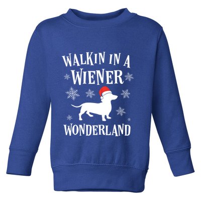Dachshund Christmas Funny Doxie Wiener Wonderland Holiday Gift Toddler Sweatshirt