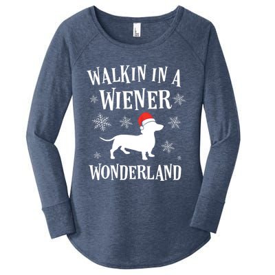 Dachshund Christmas Funny Doxie Wiener Wonderland Holiday Gift Women's Perfect Tri Tunic Long Sleeve Shirt