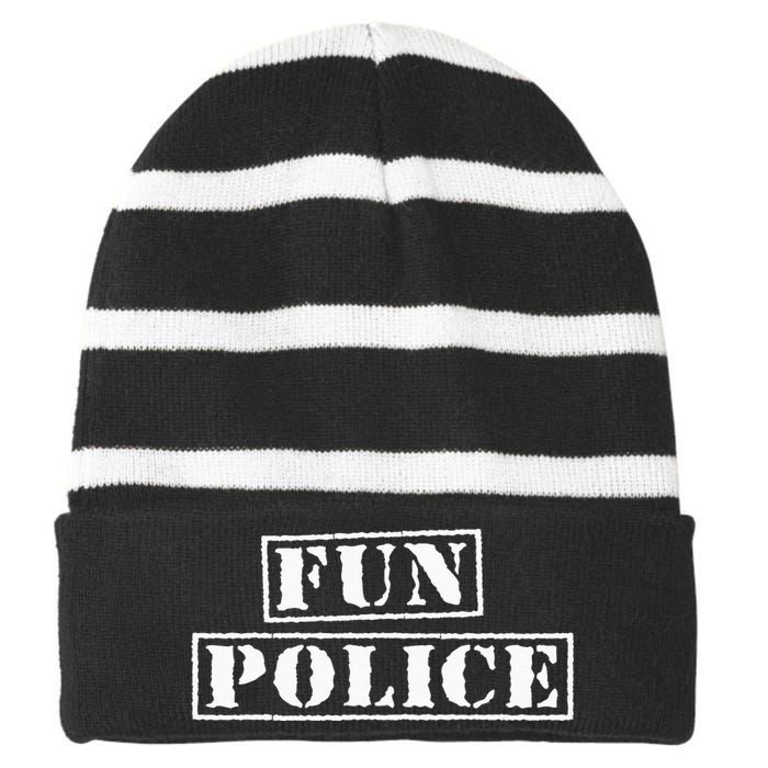 Dance Chaperone Fun Police Funny Striped Beanie with Solid Band