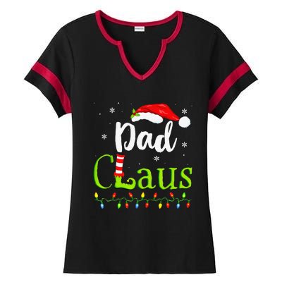 Dad Claus Family Santa Christmas Idea Matching Xmas Ladies Halftime Notch Neck Tee