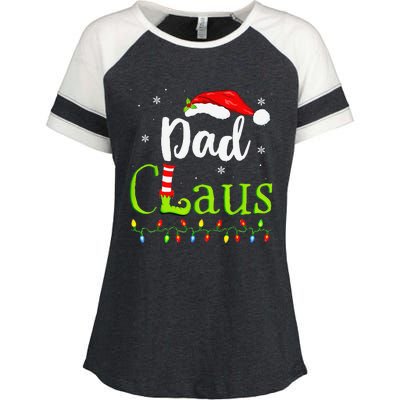 Dad Claus Family Santa Christmas Idea Matching Xmas Enza Ladies Jersey Colorblock Tee