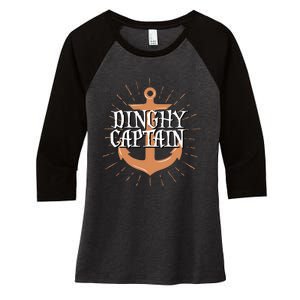 Dinghy Captain Funny Sailing Crew Boating Gift Women's Tri-Blend 3/4-Sleeve Raglan Shirt