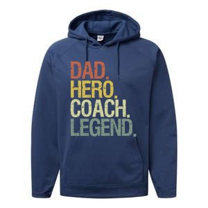 Dad Coach Gift Performance Fleece Hoodie