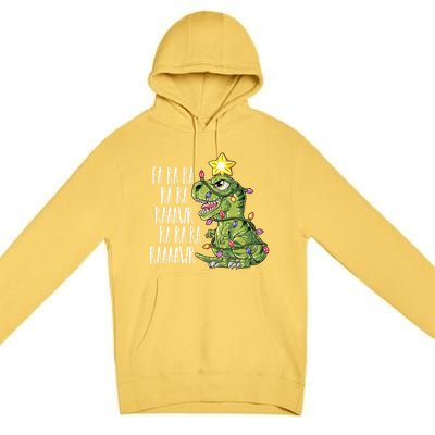 Dinosaur Christmas Gift Fa Ra Ra Rawr Tree Rex Xmas Gift Premium Pullover Hoodie