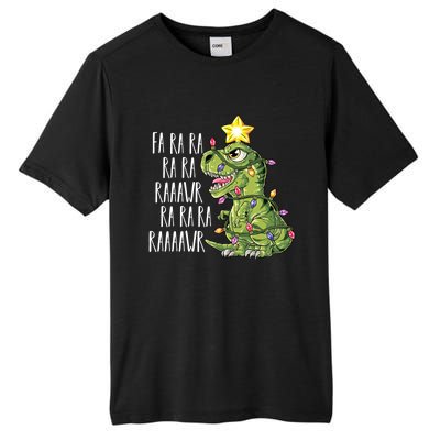 Dinosaur Christmas Gift Fa Ra Ra Rawr Tree Rex Xmas Gift Tall Fusion ChromaSoft Performance T-Shirt