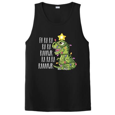 Dinosaur Christmas Gift Fa Ra Ra Rawr Tree Rex Xmas Gift PosiCharge Competitor Tank