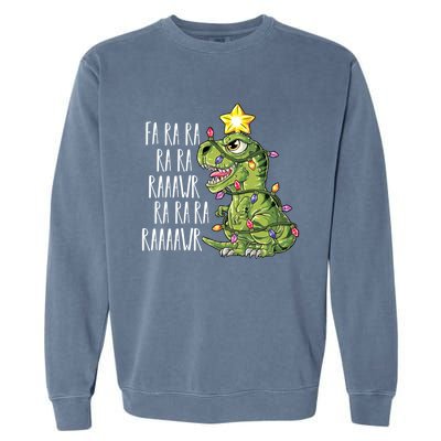 Dinosaur Christmas Gift Fa Ra Ra Rawr Tree Rex Xmas Gift Garment-Dyed Sweatshirt