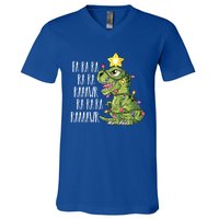 Dinosaur Christmas Gift Fa Ra Ra Rawr Tree Rex Xmas Gift V-Neck T-Shirt