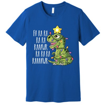 Dinosaur Christmas Gift Fa Ra Ra Rawr Tree Rex Xmas Gift Premium T-Shirt