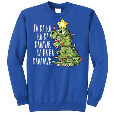 Dinosaur Christmas Gift Fa Ra Ra Rawr Tree Rex Xmas Gift Tall Sweatshirt