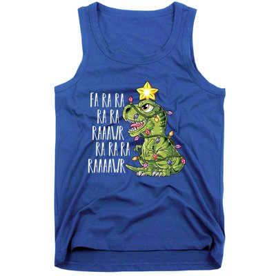 Dinosaur Christmas Gift Fa Ra Ra Rawr Tree Rex Xmas Gift Tank Top