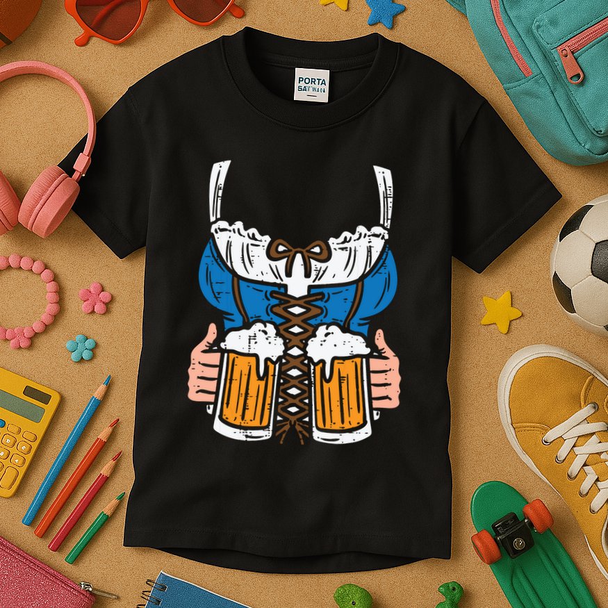 Drindl Costume German Bavarian Oktoberfest Festival Women Kids T-Shirt