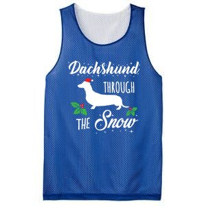 Dachshund Christmas Gift Dachshund Through Snow Dog Gift Mesh Reversible Basketball Jersey Tank