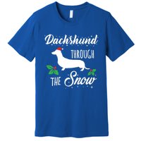 Dachshund Christmas Gift Dachshund Through Snow Dog Gift Premium T-Shirt