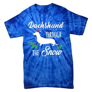 Dachshund Christmas Gift Dachshund Through Snow Dog Gift Tie-Dye T-Shirt