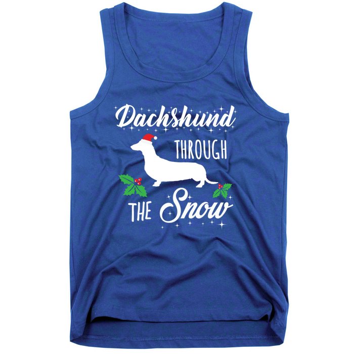 Dachshund Christmas Gift Dachshund Through Snow Dog Gift Tank Top