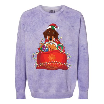 Dachshund Christmas Gift Weiner Dog Lovers Xmas Gift Cute Gift Colorblast Crewneck Sweatshirt