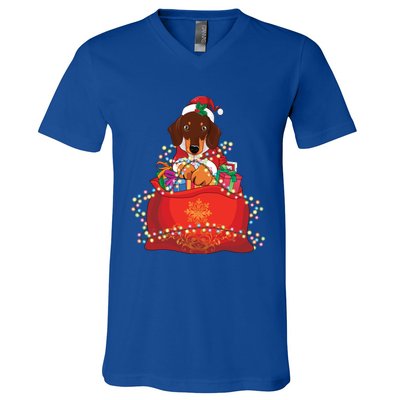 Dachshund Christmas Gift Weiner Dog Lovers Xmas Gift Cute Gift V-Neck T-Shirt