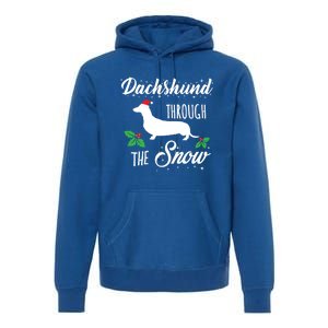 Dachshund Christmas Gift Dachshund Through Snow Dog Tee Gift Premium Hoodie