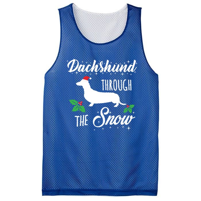 Dachshund Christmas Gift Dachshund Through Snow Dog Tee Gift Mesh Reversible Basketball Jersey Tank