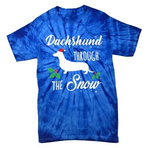 Dachshund Christmas Gift Dachshund Through Snow Dog Tee Gift Tie-Dye T-Shirt