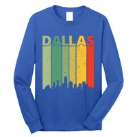 Dallas Cool Gift 80s Vintage Retro Dallas Texas Skyline Gift Long Sleeve Shirt