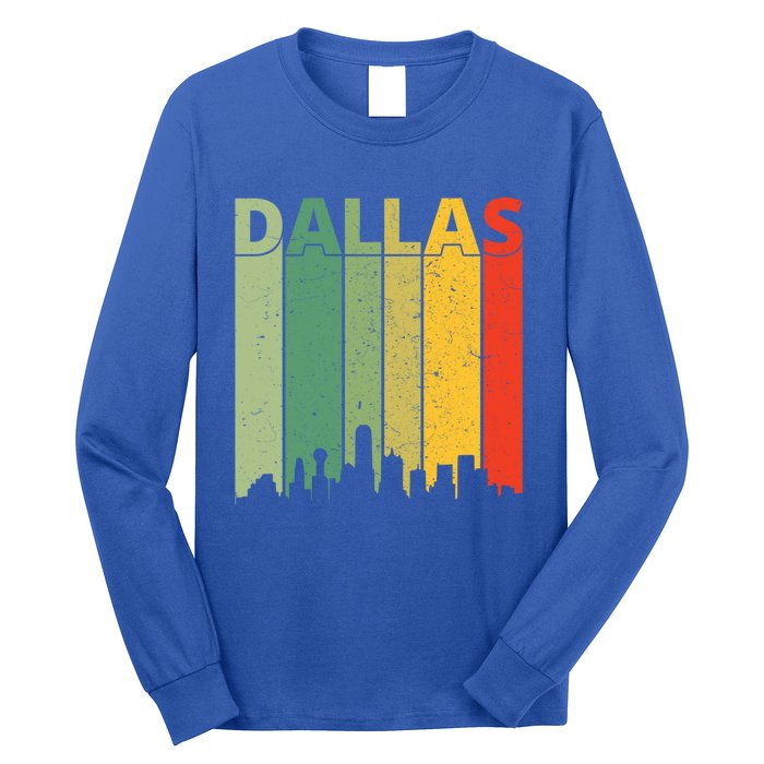 Dallas Cool Gift 80s Vintage Retro Dallas Texas Skyline Gift Long Sleeve Shirt