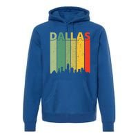 Dallas Cool Gift 80s Vintage Retro Dallas Texas Skyline Gift Premium Hoodie