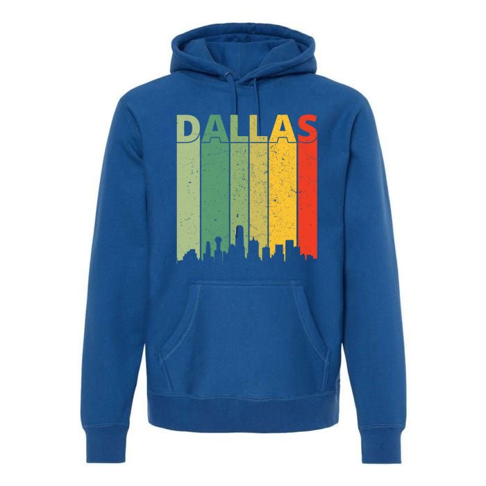 Dallas Cool Gift 80s Vintage Retro Dallas Texas Skyline Gift Premium Hoodie