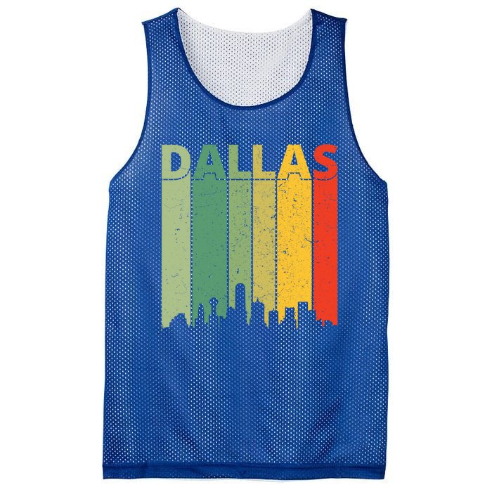 Dallas Cool Gift 80s Vintage Retro Dallas Texas Skyline Gift Mesh Reversible Basketball Jersey Tank