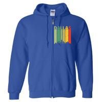 Dallas Cool Gift 80s Vintage Retro Dallas Texas Skyline Gift Full Zip Hoodie