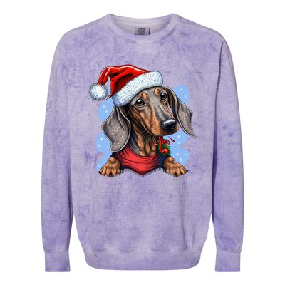 Dachshund Christmas Gift Colorblast Crewneck Sweatshirt