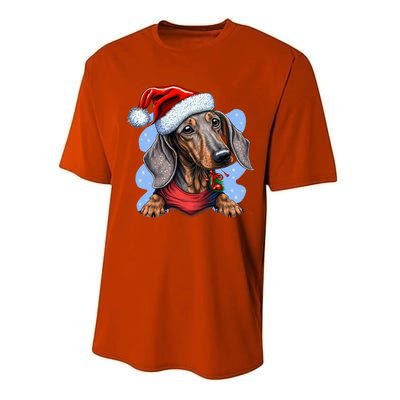 Dachshund Christmas Gift Performance Sprint T-Shirt